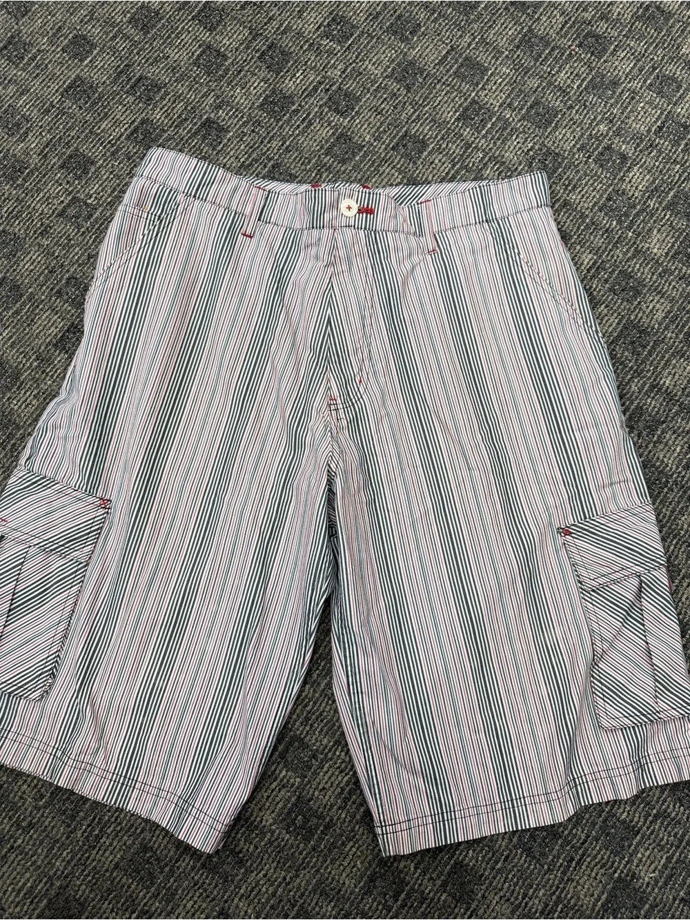 Vintage 2000s Phat Farm Cargo Shorts 34 Y2K Hip Hop Baggy Striped